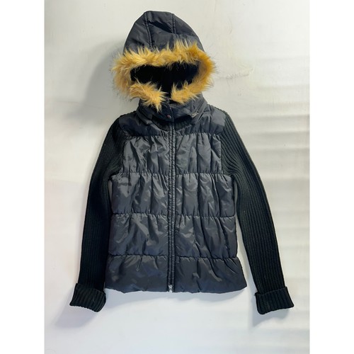 Y2k black puffer cardigan - y2k,